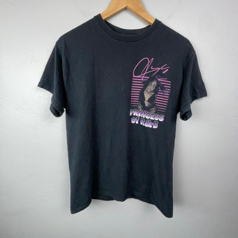 Aaliyah T-Shirt Women M Black Princess of R&B Baby Girl Graphic Tee